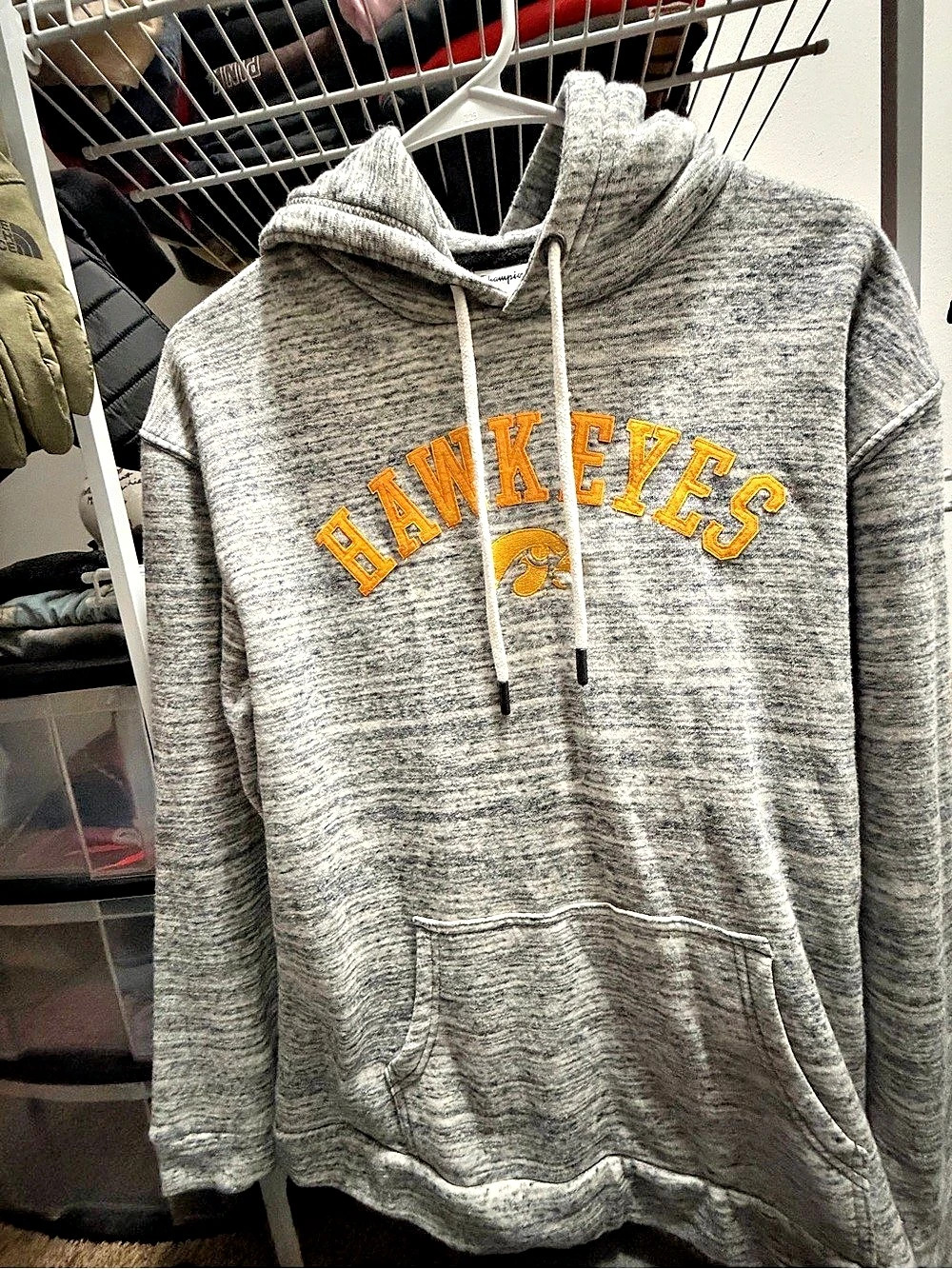 Champion Iowa Hawkeyes Champion Heather Gray Pullover Hoodie Heather Gray